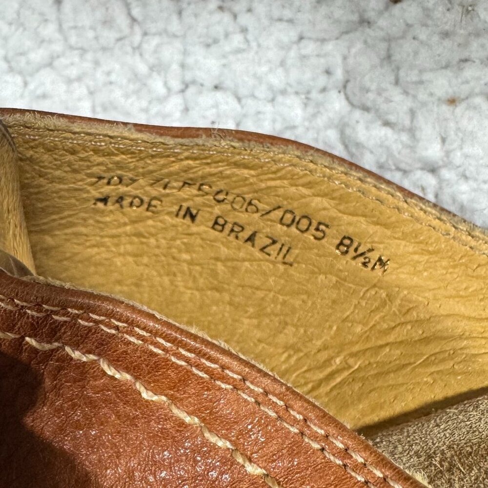 FRYE Charlotte Size 8.5 Ring Mule Leather Clogs Brazil Slip On Western Stitching - Picture 6 of 11